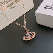 Okify Vivienne Westwood Saturn Rose Gold Necklace  - 3