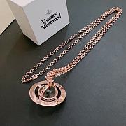 Okify Vivienne Westwood Saturn Rose Gold Necklace  - 2