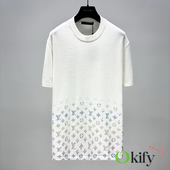 Okify Louis Vuitton Gradient Monogram White T-shirt 21113 - 1