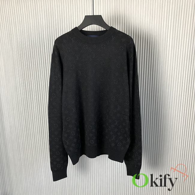 Okify Louis Vuitton Monogram Black Sweater S-XL  - 1