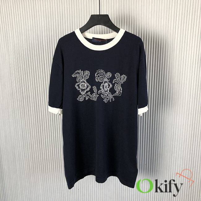 Okify Louis Vuitton Dark Blue T-shirt XS-L  - 1