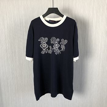 Okify Louis Vuitton Dark Blue T-shirt XS-L 