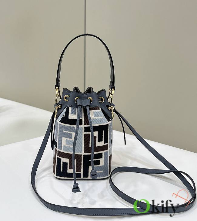 Okify Fendi Mon Tresor Bucket Bag In Blue 12x18x10cm  - 1