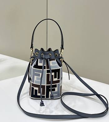 Okify Fendi Mon Tresor Bucket Bag In Blue 12x18x10cm 