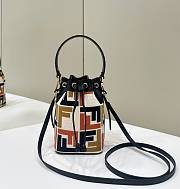 Okify Fendi Mon Tresor Bucket Bag In Orange And Brown 12x18x10cm  - 1