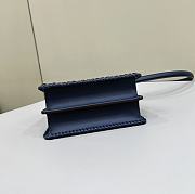 Okify Fendi Peekaboo ISeeU Interlace Leather Bag In Blue 20x10.5x15cm - 2