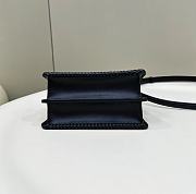 Okify Fendi Peekaboo ISeeU Interlace Leather Bag In Black 20x10.5x15cm - 4