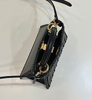 Okify Fendi Peekaboo ISeeU Interlace Leather Bag In Black 20x10.5x15cm - 3