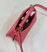 Okify Fendi Peekaboo ISeeU Interlace Leather Bag In Pink 20x10.5x15cm - 3