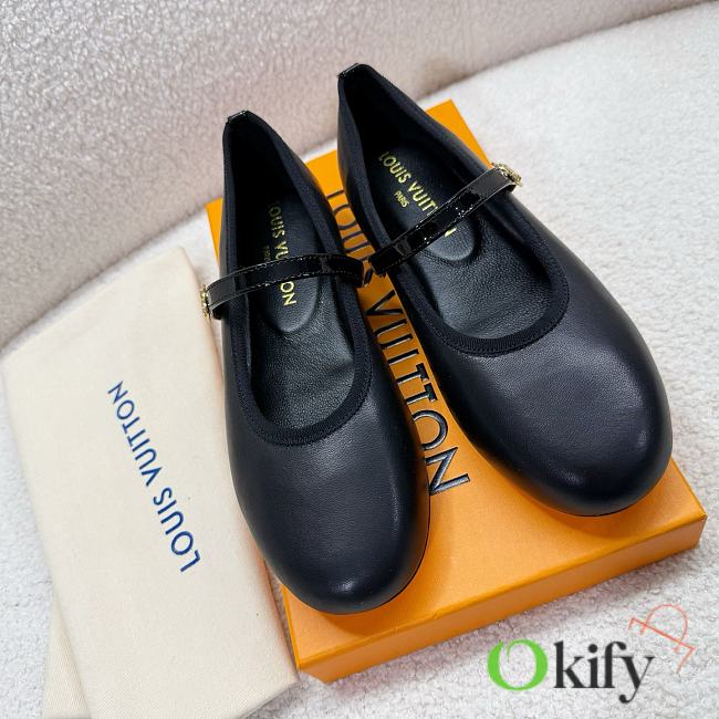 Okify Louis Vuitton Romy Ballet Shoes In Black EU35-41 21155 - 1