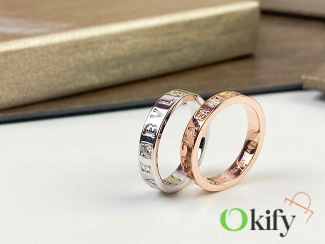 Okify Bvlgari Rose Gold/Silver Ring 21164 - 1