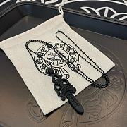 Okify Chrome Hearts Black/Green Necklace 21169 - 3