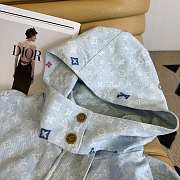 Okify Louis Vuitton Blue Hooded Jacket ML  - 5