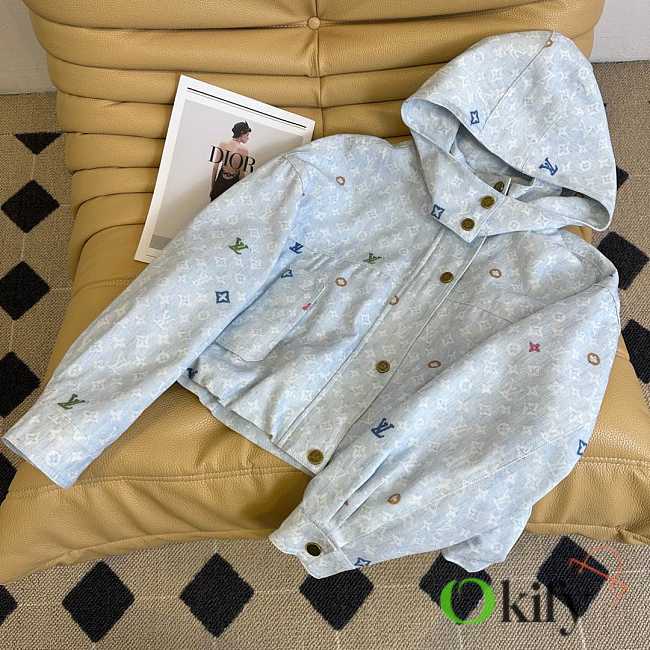 Okify Louis Vuitton Blue Hooded Jacket ML  - 1