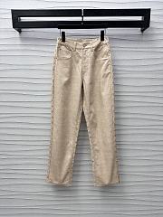 Okify Louis Vuitton High Waist Beige Trousers SML  - 1