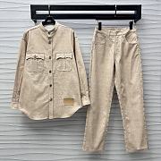 Okify Louis Vuitton Set Of Beige Shirt Jacket And Trousers SML  - 6