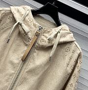 Okify Louis Vuitton Waist Drawstring Hooded Beige Jacket SML  - 5