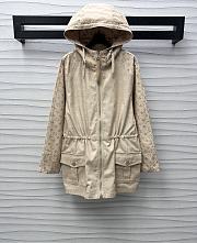 Okify Louis Vuitton Waist Drawstring Hooded Beige Jacket SML  - 1