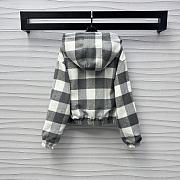 Okify Louis Vuitton Grey Plaid Hooded Jacket SML   - 5