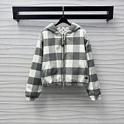 Okify Louis Vuitton Grey Plaid Hooded Jacket SML   - 1