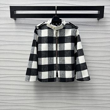 Okify Louis Vuitton Black Plaid Wool Coat SML 