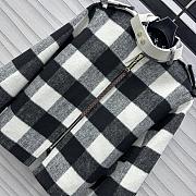 Okify Louis Vuitton Black Plaid Wool Coat SML  - 3