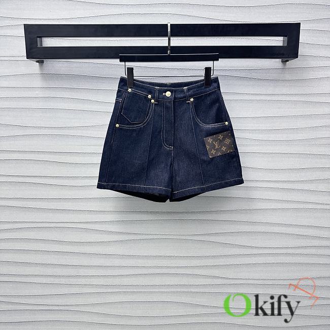 Okify Louis Vuitton Denim Blue Shorts SML  - 1