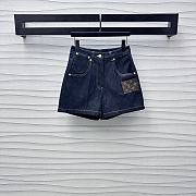 Okify Louis Vuitton Denim Blue Shorts SML  - 1