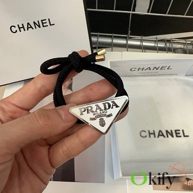 Okify Prada White Hair Tie 21197 - 1