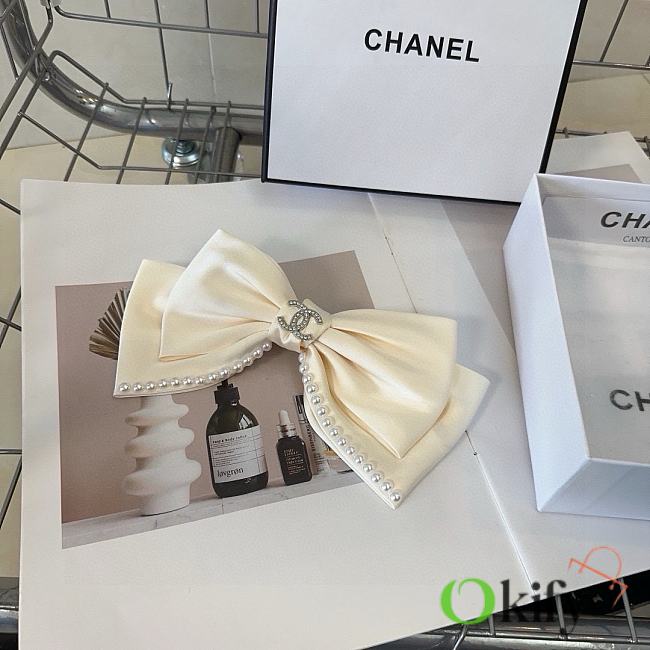 Okify CC White Bow Hair Clip 21214 - 1