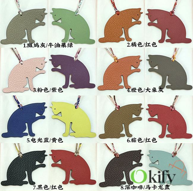 Okify Hermes Cat Double Side Bag Charm (Different Colors) - 1