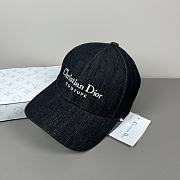 Okify Dior Black Denim Baseball Cap  - 3