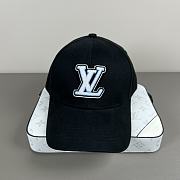 Okify Louis Vuitton Black Baseball Cap With Blue Logo  - 1