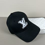 Okify Louis Vuitton Black Baseball Cap With Blue Logo  - 3