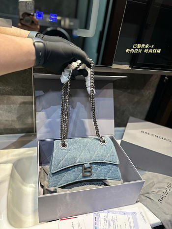 Okify Balenciaga Crush Chain Denim Bag 25x15x8cm