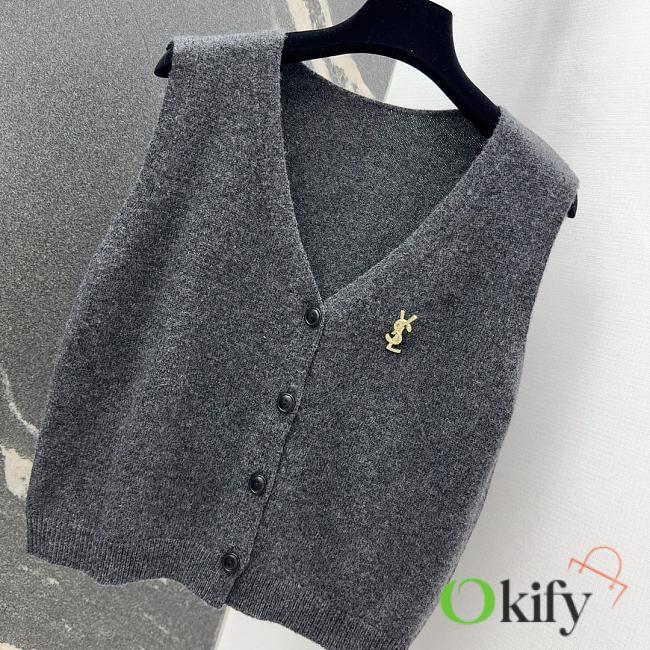 Okify YSL Grey Gray Wool Tank Top SML  - 1