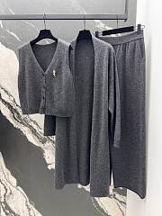 Okify YSL Set Of Gray Wool Tank Top And Pants SML  - 2