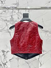 Okify YSL Red Leather Tank Top SML  - 5