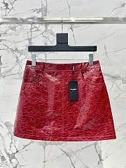 Okify YSL Red Leather Skirt SML  - 1