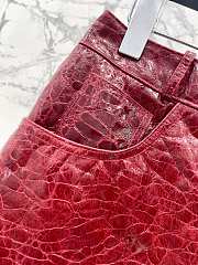 Okify YSL Red Leather Skirt SML  - 2