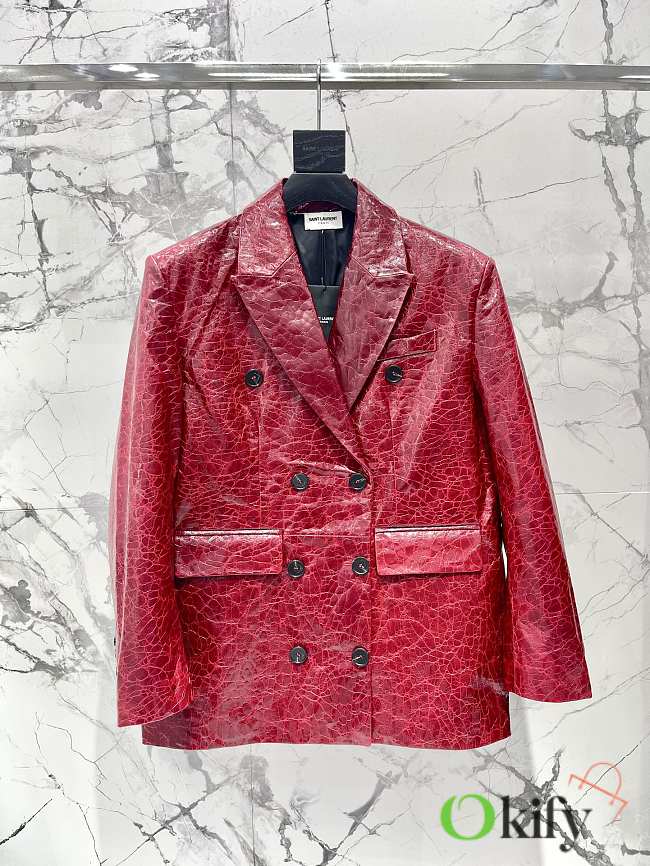 Okify YSL Red Leather Jacket SML  - 1