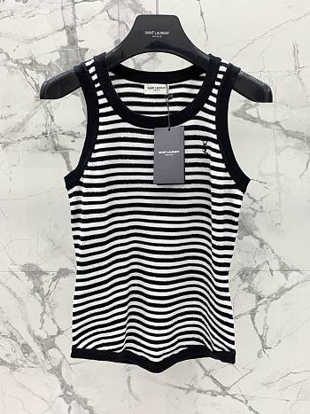 Okify YSL Black And White Stripe Tank Top SML 