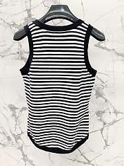 Okify YSL Black And White Stripe Tank Top SML  - 4