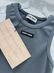 Okify MiuMiu Grey Gray Cotton Tank Top SML  - 4