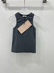 Okify MiuMiu Grey Gray Cotton Tank Top SML  - 1