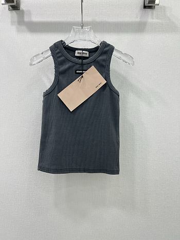 Okify MiuMiu Grey Gray Cotton Tank Top SML 