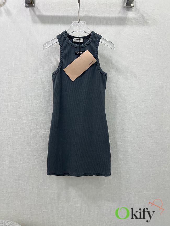 Okify MiuMiu Grey Gray Cotton Dress SML  - 1