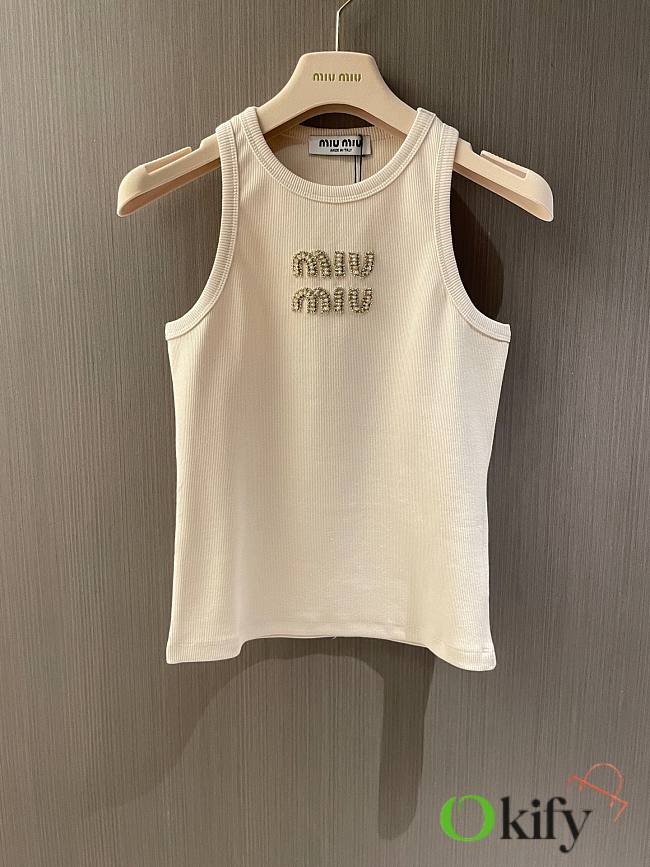 Okify MiuMiu Beige Tank Top SML  - 1