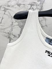 Okify Prada White Knitted Tank Top SML  - 5