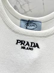 Okify Prada White Knitted Tank Top SML  - 3